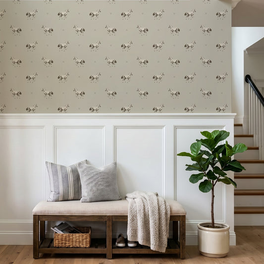 Beau Spring in Hallway with padded bench