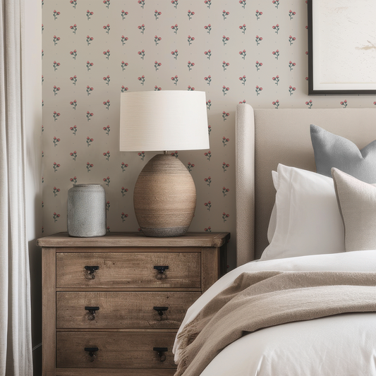 Pink Delicate Floral Wallpaper by Claret & Key