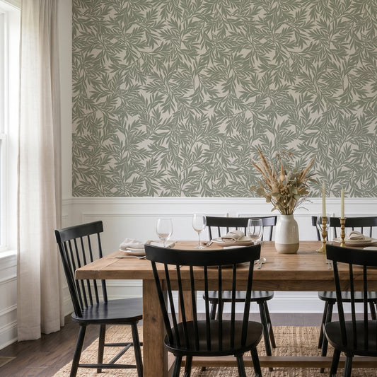 Fronde Autumn in Dining Room with black chairs