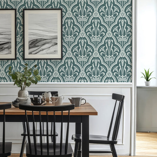 Georgina Winter in Dining Room with black chairs and frames