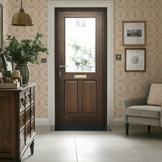 Beige & Pink vintage floral pattern wallpaper by Claret & Key 