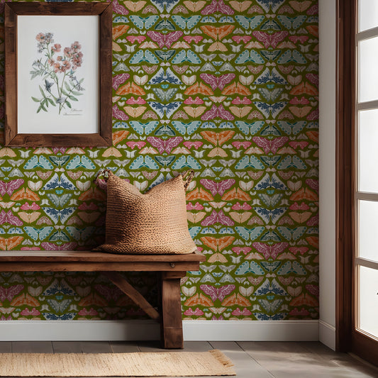 Iris Autumn with dark wooden bench and picture of flower in frame