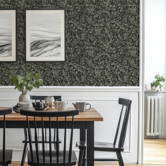 Green Olive Branch Wallpaper by Claret & Key