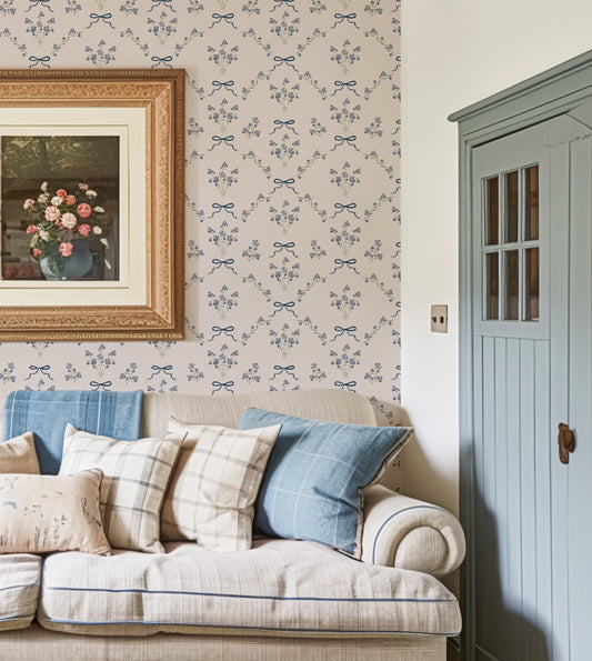 Odette Wallpaper in a Livingroom