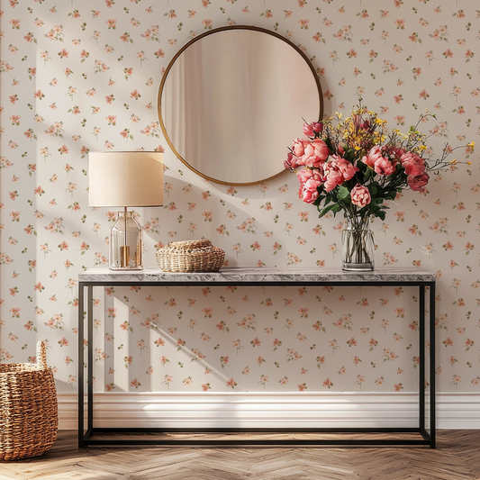 Pink Floral Wallpaper by Claret & Key
