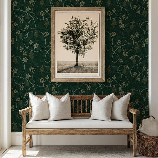 Green Grape Vine Wallpaper by Claret & Key